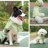Dog Raincoat, Waterproof Reflective Adjustable Hooded Dog Rain Coat with Leash Hole, Lightweight Breathable Pet Poncho for Dogs (Green Dinosaur, Small(9-13lb))