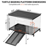 Turtle Basking Platform & Dock - Stainless Steel Turtle Ramp, Non-Slip Surface - Fits 10-13 Inch Wide Aquariums