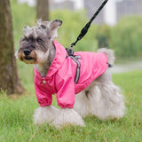PUPTECK Dog Raincoat with Hood & Harness Built-in, Waterproof Dog Rain Jacket Slicker Poncho Reflective Vest Clothes for Rainy Snowy Winter Cold Days, Fuschia M