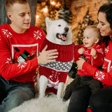 Frienda 4 Pieces Christmas Dog Sweaters Halloween Puppy Holiday Sweaters Santa Reindeer Snowman Snowflake Pumpkin Pet Clothes for Xmas Dog Cat Costume(Cute Pattern,Large)