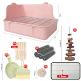RUBYHOME Rabbit Litter Box Bunny Litter Box Guinea Pig Potty Trainer Corner Bedding Pet Potty Pan for Rabbit Guinea Pig Ferret Small Animal Cage Accessories