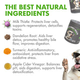 Liver & Kidney Support for Dogs Detox Natural Supplement with Milk Thistle Dandelion Root Turmeric Curcumin Hepatic Support Treats for Canine Liver Function, Immunity & Digestion 120 Soft Chews