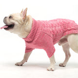 KOOLTAIL Valentines Dog Sweater for Large Medium Small Dogs,Turtleneck Cable Knitwear Pet Cold Weather Coats with Leash Hole, Warm Winter Pullover Clothes for Bulldog, Yorkie,Boy Girl, Pink M