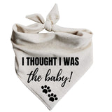 Dog Bandanas Pregnancy Announcement I Thought I was The Baby! Paw Prints Oatmeal Beige (Large)
