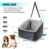 PETLUXE Dog Car Seat – Soft and Comfy Dog Booster Car Seat for Small, Medium Dogs Weighing Up to 30 lbs – Washable and Detachable Puppy Booster Seat with Strap and Pocket – Pet Travel Essential