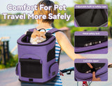PETSFIT Dog Backpack Carrier with Upgraded Waist Protection, Pet Carrier Backpack Designed for Small Dogs/Cats, Fully Ventilated Collapsible Cat Backpack for Outdoor Traveling Hiking Camping Purple