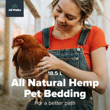 All Walks 18.5 Liter Premium Natural Hemp Bedding, Odor Control, Low Dust, Highly Absorbent, for Rabbits, Hamsters, & Small Animals, Biodegradable, Made in USA
