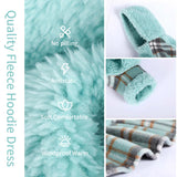 Dog Hoodie Dress Winter Pet Sweaters for Small Dogs Girl Cold Weather Warm Puppy Dresses Plaid Pet Clothes Outfits for Chihuahua Yorkie Teacup Cat Skirt Coat Apparel Clothing (X-Small, Blue)