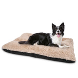 JOEJOY Dog Bed Crate Pad, Deluxe Plush Washable Dog Beds Fulffy Soft Kennel Pad Anti-Slip Pet Sleeping Mat for Medium Small Dogs, 29" x 21", Beige