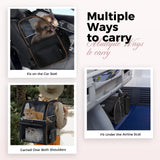 Lekebobor Double Cat Backpack Carrier for 2 Cats, Double-Compartment Pet Carrier Backpack for Two Small Cat or One Medium Cat, Cats Carrier Backpack Dog Carrier Backpack Fits Up to 24 Lbs,Black
