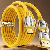 1pcs 240W Max Super Fast Charging Cable, 6.56FT (2 Meter) Multi USB A/C to USB C Fast Charger Cord, Suitable for Mobile Phones Tablets