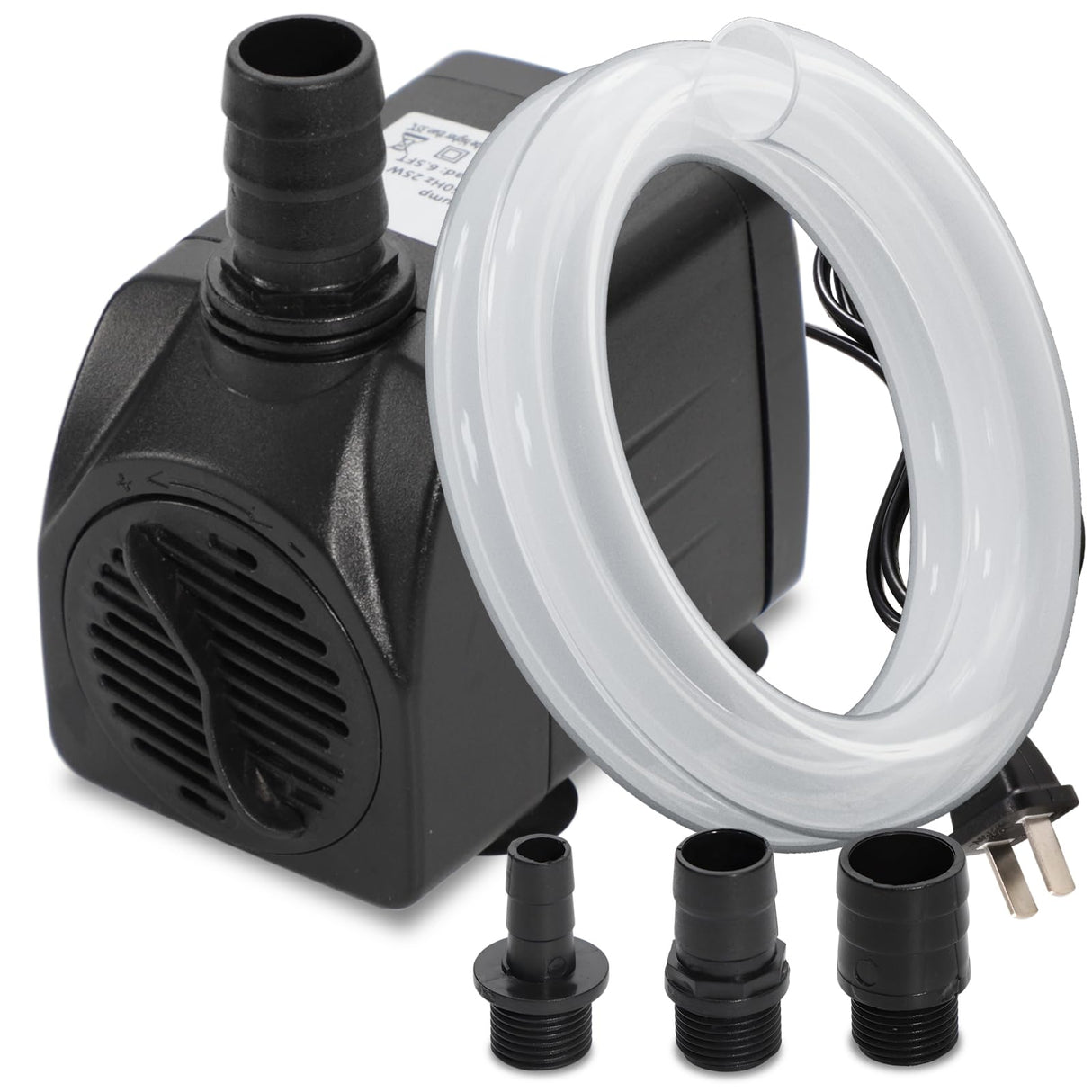 alizzy 400GPH 25W Submersible Water Pump, Auto Shut-off Water Fountain Pump with 6.5ft. High Lift and 4.92 ft Tubing for Fountain, Aquarium, Hydroponic, Pond, Fish Tank, Pet Fountain, Water Feature