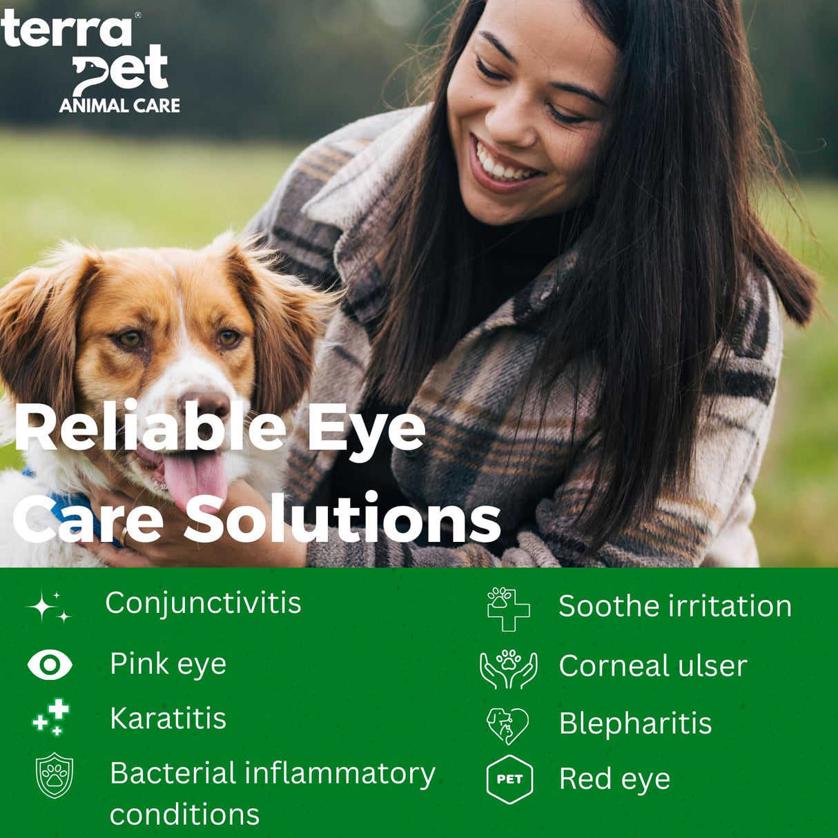 TERRAPET Visiopet Pet Eye Drops - Eye Drops for Dogs and Cats Vet-Recommended Dog Eye Infection Treatment to Soothe Infection Allergy,Relieve Dry Eyes Pink Eyes, Pet Tear Stain Cleaner 1/8 oz /5 ml