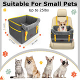 ThreeDokke Dog Car Seat for Small Dogs, Fuzzy Dog Car Seat Up to 25lbs Stable, Waterproof, Foldable with Clip-On Safety Leash, Pet Booster Seat Suitable for Front and Rear Seats