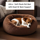 Comfort Donut Dog Bed for Small Dogs, Cat Bed & Pet Bed for Indoor Use, Medium Size with Soft Plush, Round Dog Beds for Large Dogs and Cats(Coffee,36''Lx36''Wx8''Th)