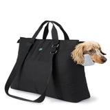 Ownpets Dog Purse Carrier, Carrier with Pockets for Medium Puppies for Travel Vet Shopping, Fits 18-20 lbs, Cat and Dog Tote Bag, Women's Hands-Free Pet Carrier Bag, (Black)