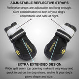 Teamoo Dog Snow Boots for Winter Durable Waterproof Anti-Slip Dog Booties for Winter Dog Shoes for Medium Large Size Dogs with Adjustable Reflective Straps Dog Boots & Paw Protectors Black Size 8