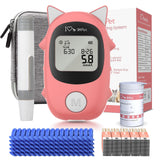 Jettiplex Pet Glucose Meter Kit,Pet Blood Sugar Monitor Kit for Dogs, Cats, Rabbits & Small Animals - Complete Health Tracking Set with 50 Strips & 50 Lancets, Featuring Simple-Use Meter for Gentle & Reliable Health Tracking（orange-red）