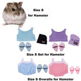 KnocKconK Hamster Costume Set with Shirt, Hat, Shoes, Small Animal Cute Shark Slipper for Real Pets, Cute Mini Rat Holiday Party Clothes, for Fun, Photos. (Purple)