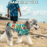 KOOLTAIL Dog Hawaiian Shirt, Dog Summer Clothes with Leash D-Ring for Medium Large Dogs, Floral Cool Beach Puppy Shirts with Sun Protection,Breathable Soft Pet Outfit Indoor&Outdoor Boy&Girl, Green L