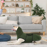 IDOMIK Dog Anxiety Calming Hoodie, Breathable Jacket Vest for Thunderstorms, Fireworks, Vet Visits, Separation, Adjustable for Noise Block & Ear Protection Recovery, Green, XS
