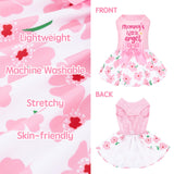 XPUDAC 4 Pack Cute Dog Dress with Bowknot Dog Clothes Puppy Skirt Mommy Floral Bunny Egg Shamrock Print for St. Patrick's Day Easter Holiday Pet Outfit for Girls, M