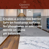 Granite Gold Water-Based Sealer Spray Protection for Granite, Marble, Travertine, Natural Stone Countertops, 64 Fluid Ounces and 24 Fluid Ounces