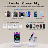 New 3 in 1 Charging Station for Apple Compatible with Magsafe Charger Stand for iPhone 17 16 15 14 13 12 Wireless Charging Station for AirPods Wireless Charger for iWatch Series