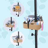 Huioqwe Pet Grooming Organizer for Scissors Brushes and Tools - Rotatable Multi Compartment Grooming Arm Stand