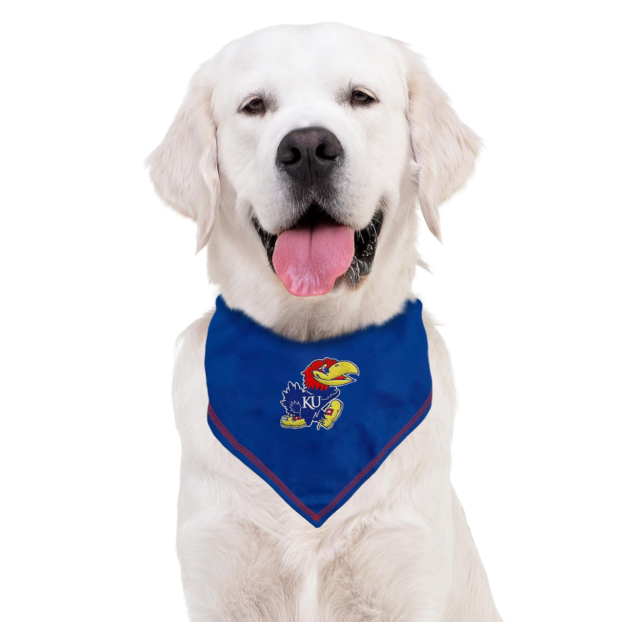 Pets First NCAA Kansas Jayhawks TIE Bandana, Size Large/X-Large. Dog Bandana Scarf Bib for Pet Cat Dog. The Ultimate Game-Day, Party Bandana