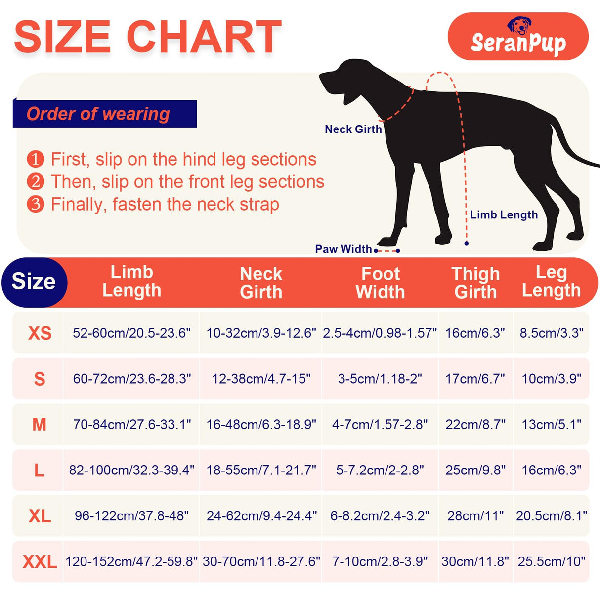 SeranPup M Orange Stay-On Suspender Dog Boots | Anti-Slip Waterproof | Adjustable Dog Shoes Paw Protector for Medium Dogs Outdoor Walking Hiking