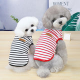 Preferhouse Dog T-Shirts for Extra Large Dogs 2 Pack, XL Dog Sleeveless Striped Vests Dog Pullover T-Shirts Lightweight Puppy Kitten Tank Top Cat Tee for Schnauzer, RedBlack-XL