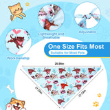 72 Pcs Dog Bandanas Bulk Summer Adjustable Washable Pet Triangle Scarf Soft Cute Cartoon Pattern Kerchief Bib for Summer Holiday Small Medium Large Pet Costume Accessories
