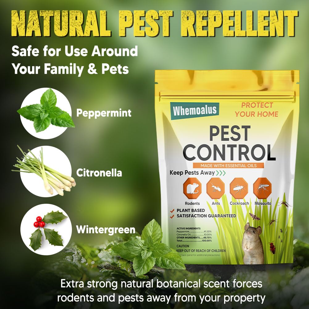 Gmoduso Pest Repellent Balls Rodent Repellent Peppermint,Mice Repellent,Rat Repellent Repels Rodents,Spiders,Roaches,Ants,Moths & Other Pests, High-Strength Mouse Repellent 8 Packs