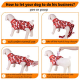 PetWarm Dog Surgical Recovery Suit Female, Dog Sweaters's Inner Clothes, Pet Clothes for Surgery Recovery Pet Pajamas for Spay Neuter, Camouflage Pattern, Red, S