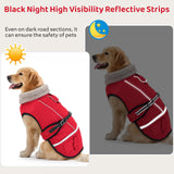 Dog Coat, Warm Dog Winter Coat Reflective Jacket Waterproof Fleece Vest, Pet Jacket Cozy for Cold Weather, Dogs Snowsuit Windproof, Adjustable Buckle for Large Extra Dogs