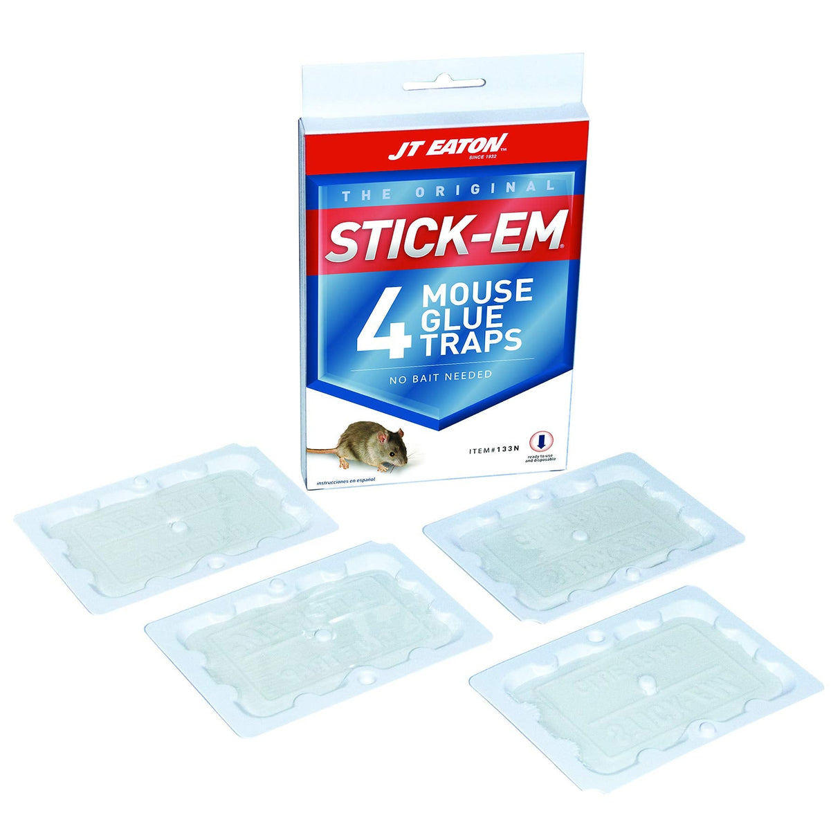 JT Eaton 133N Stick Em Glue Mouse Trap, Set of 4 (Pack of 2)