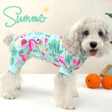 XPUDAC 4 Pack Dog Pajamas for Small Dogs Girl Boy Soft Stretchy Pjs Summer Puppy Clothes for Doggie Pet Outfits, Large