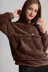 Kei Tomlison Pet Cat Dog Pouch Hoodies Small Animal Carrier – Kitten Puppy Pouch Sweatshirt Kangaroo Pocket Pullover for Women Brown