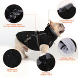 Mihachi Dog Snow Jacket Waterproof Dog Coat with Harness Built in,Thick Fleece Lined & Pockets,Turtleneck Warm Winter Jacket for Small Dogs Reflective Fleece Vest with Zipper,Snowsuit Outfit, Black S