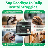 Dog Dental Powder – Teeth Cleaning Powder with 6B CFU Probiotics, Enzymes & Antioxidants, Plaque & Tartar Off, Fresh Breath Support, No Brushing Oral Care, Mint Beef Flavor, 75 Servings
