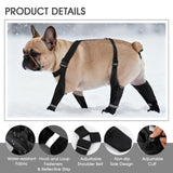 AuraPaw Dog Boots with Suspenders for Rainy & Snowy – Reflective & Waterproof & Adjustable Snow Booties, Dirt-Proof & Anti-Slip Shoes for Small Dogs, Outdoor Paw Protectors, Black, Size S