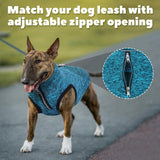 ROZKITCH XXX-Large Dog Sweater with Fleece Lining, Knit Fabric Pet Jacket Jumpsuit, Adjustable Reflective Vest with Zipper Opening on The Back and Neck for Harness, Easy Maintenance Blue, 3XL