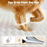 Lekereise Soft Dog Car Mat for Hard Bottom Seat Extender 55.1 x 26.8 inch- Waterproof Washable Dog Car Mat, Orthopedic Egg-Crate Foam Pet Bed, Fits Most Hard Bottom Dog Car Beds/SUVs/Trucks-Beige
