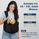 Dog Sling Carrier for Small Dogs with Bottom Support, Adjustable Pet Front Dog Carrier-Padded Straps Reducing Back Neck Pain, Anti-Anxiety Backpack for Travel Hiking Camping, Hands Free (Black,S)
