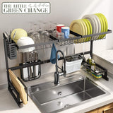Daeheung Industries Kitchen Utensils Chopsticks Holder Drying Rack Basket with Hooks 2 Divided Compartments Quality Stainless Steel Large L5.4 X H4.3 X W2.6