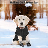 Winter Dog Coat Warm and Cat Boots Shoes Socks Waterproof Puppy Jacket Small Dog Booties Paw Protectors Stylish Hooded Coat for Puppy(Black,L)