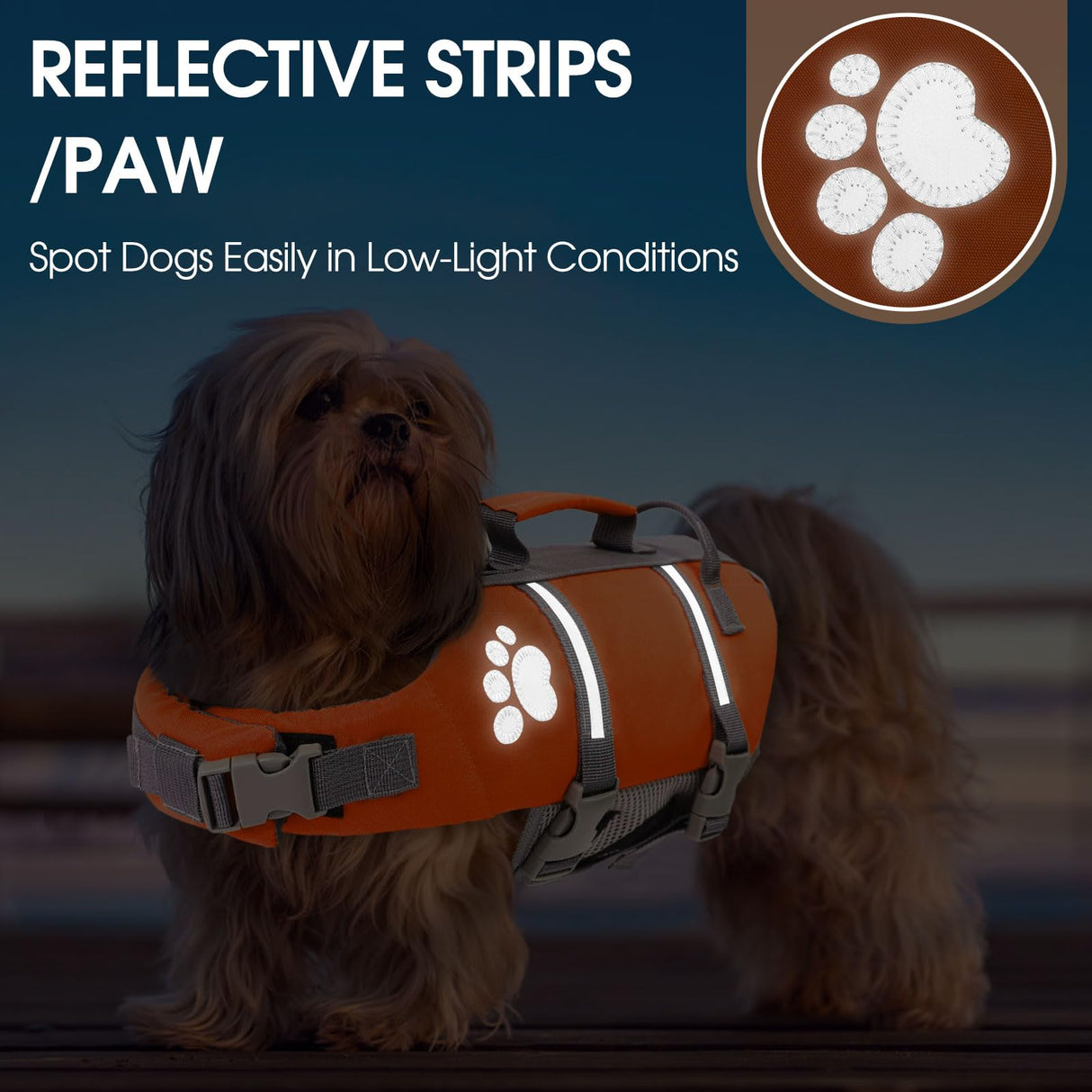 Queenmore Large Dog Life Vest for Swimming, XL Dog Life Jacket, Large Breeds Life Vest for Swimming, Lightweight Pet Lifesaver for Boating with Rescue Handle, Pet Floating Vest for Water Pool