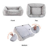 Best Friends by Sheri Lux Lounge Bed Calming Faux Fur Dog Bed, Gray, Large, 36" x 27"