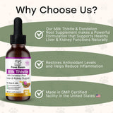 Milk Thistle for Dogs and Cats | Liver Cleanse Detox & Repair with Dandelion Root | Kidney Support Supplement| Herbal Remedy | Denamarin for Dogs| Natural Liquid Vitamins| Bacon Flavor | 2 oz (60 ml)